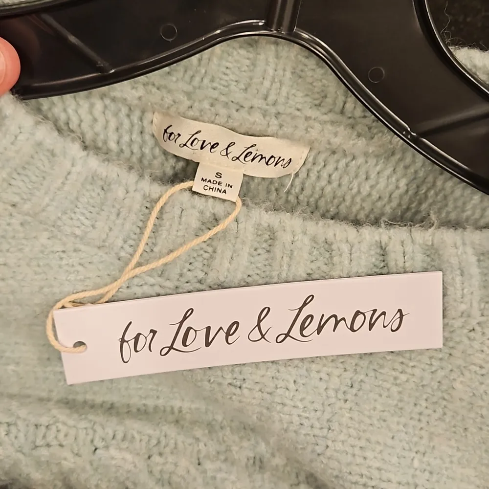 💕FOR LOVE & LEMONS💕 Dominique Shoulder Pad Sweater ~ Green Small S NWT - Image 15