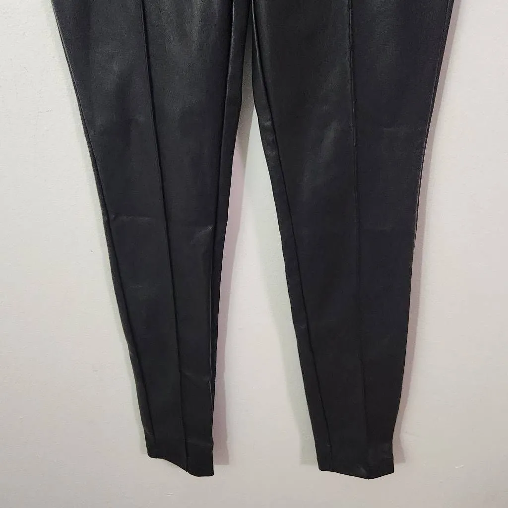 Asos Black Faux Leather Skinny Pants Size 2 Tall Black Leather Pants - Image 4
