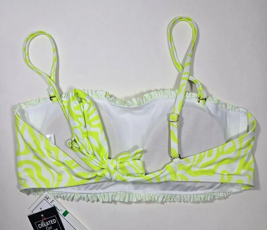 NWT Salt & Cove Zoorama Smocked Bandeau Bikini Top Green - Image 4