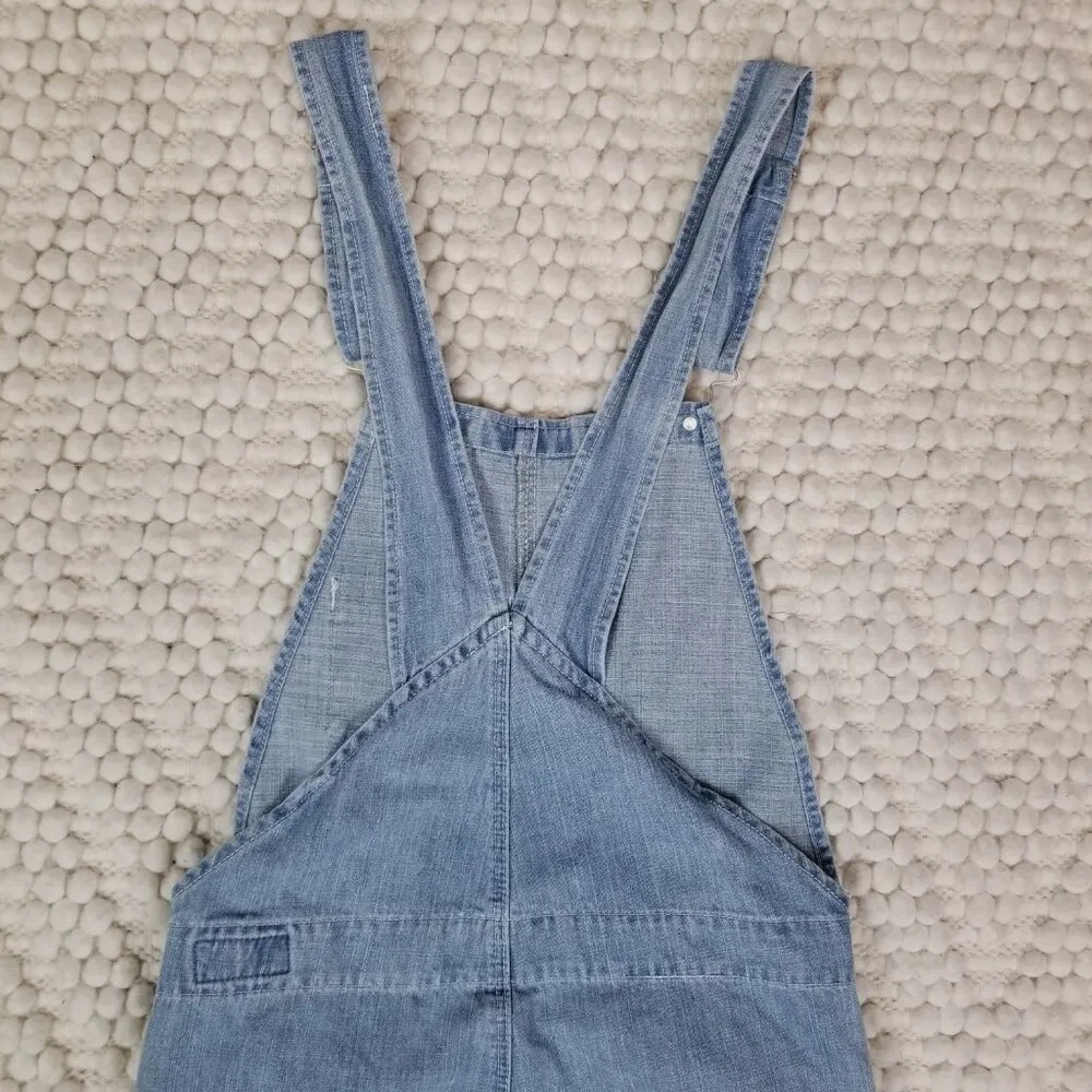 asos Distressed Ripped Denim Overalls Light Blue Sz 28 - Image 11