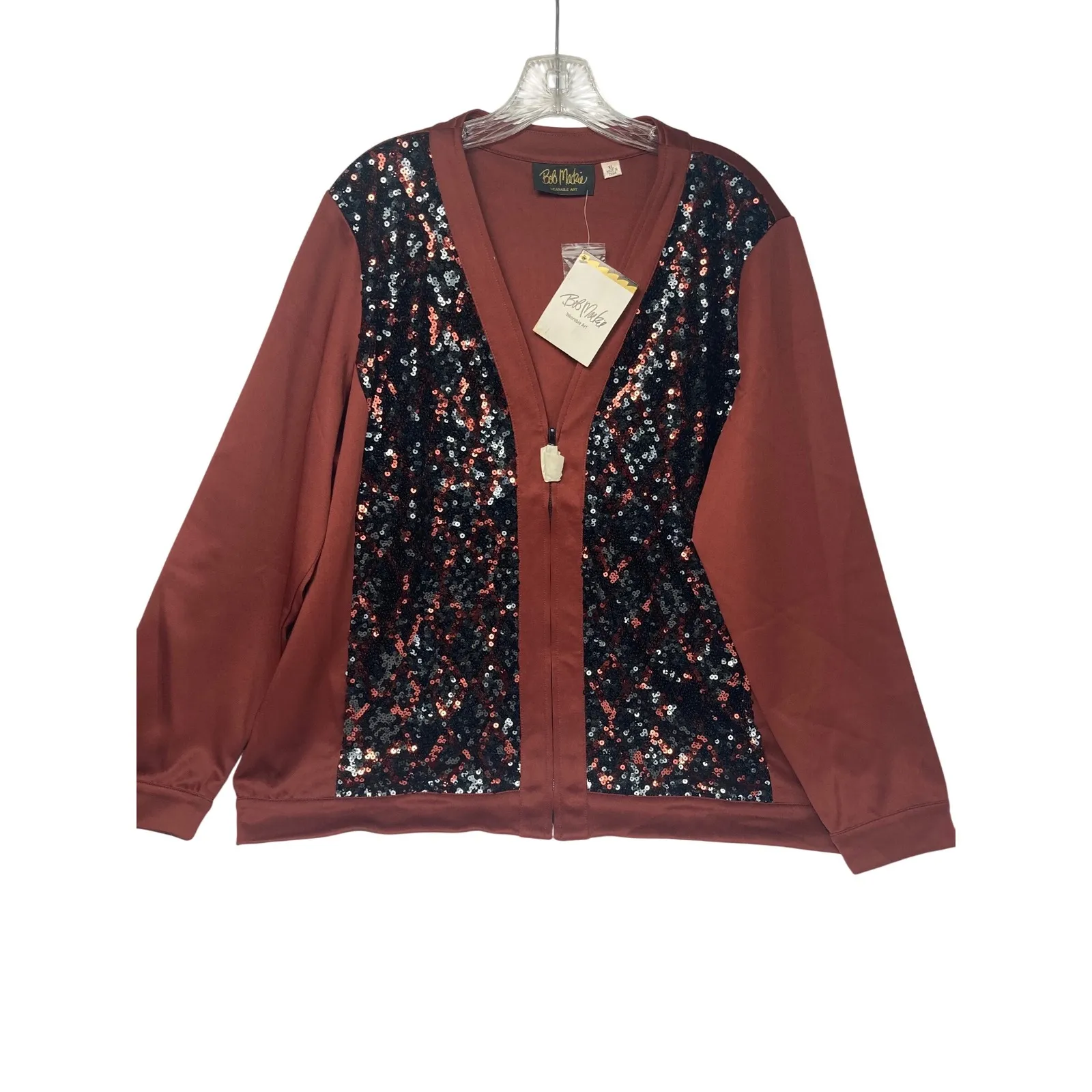 Bob Mackie Wearable Art Rust‎ Sequin Jacket XL NWT - Image 2