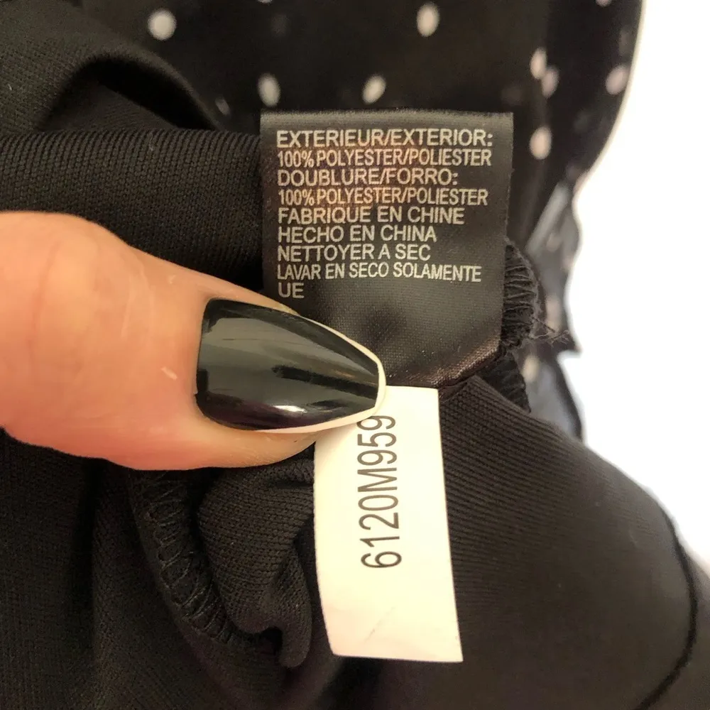 Tahari Black and White Polka Dot Sleeveless Lined Dress Size 8 - Image 9