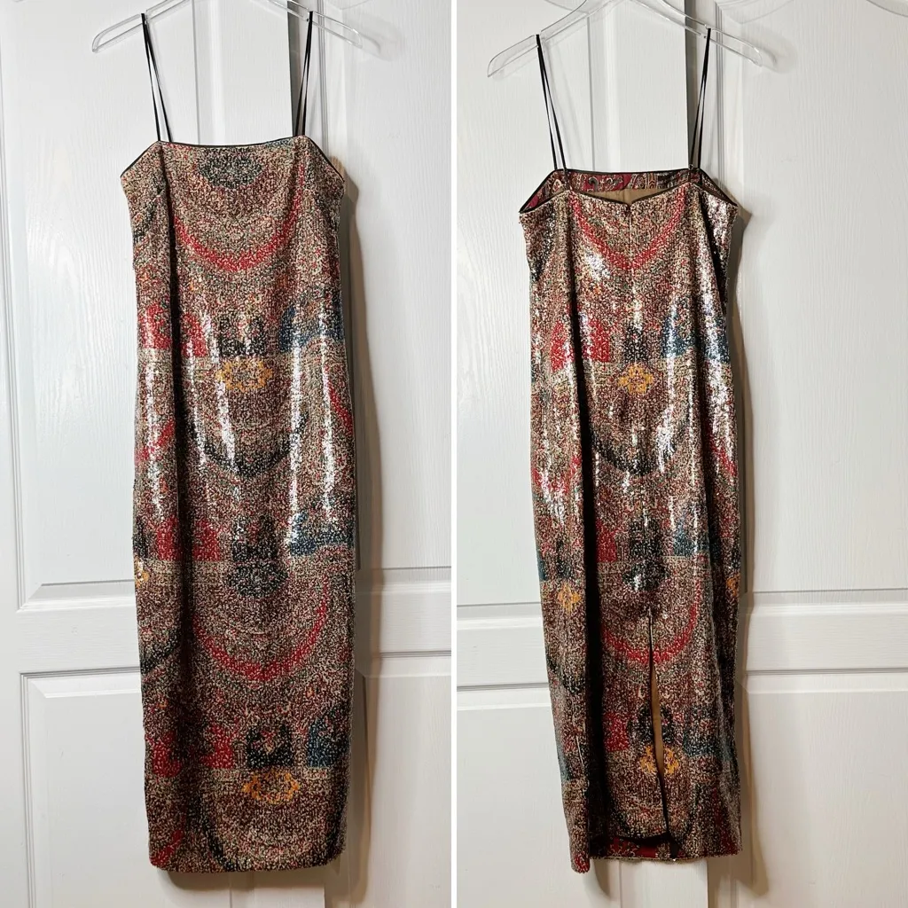 NWT Veronica Beard Leda Dress in Size 6 Red Multi - Image 6