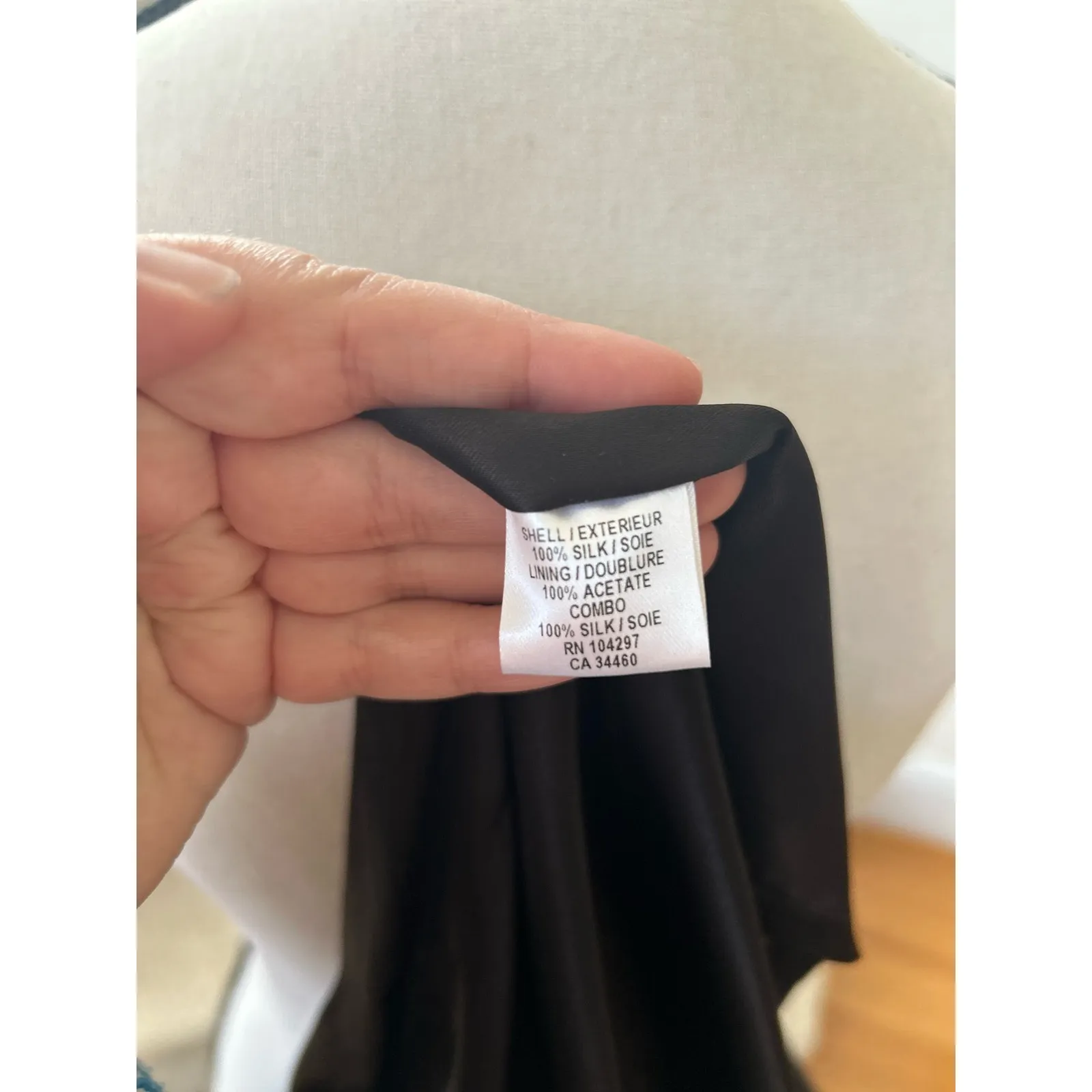 Milly Silk Black Abstract Tan Print Ruched Pencil Skirt - Image 6