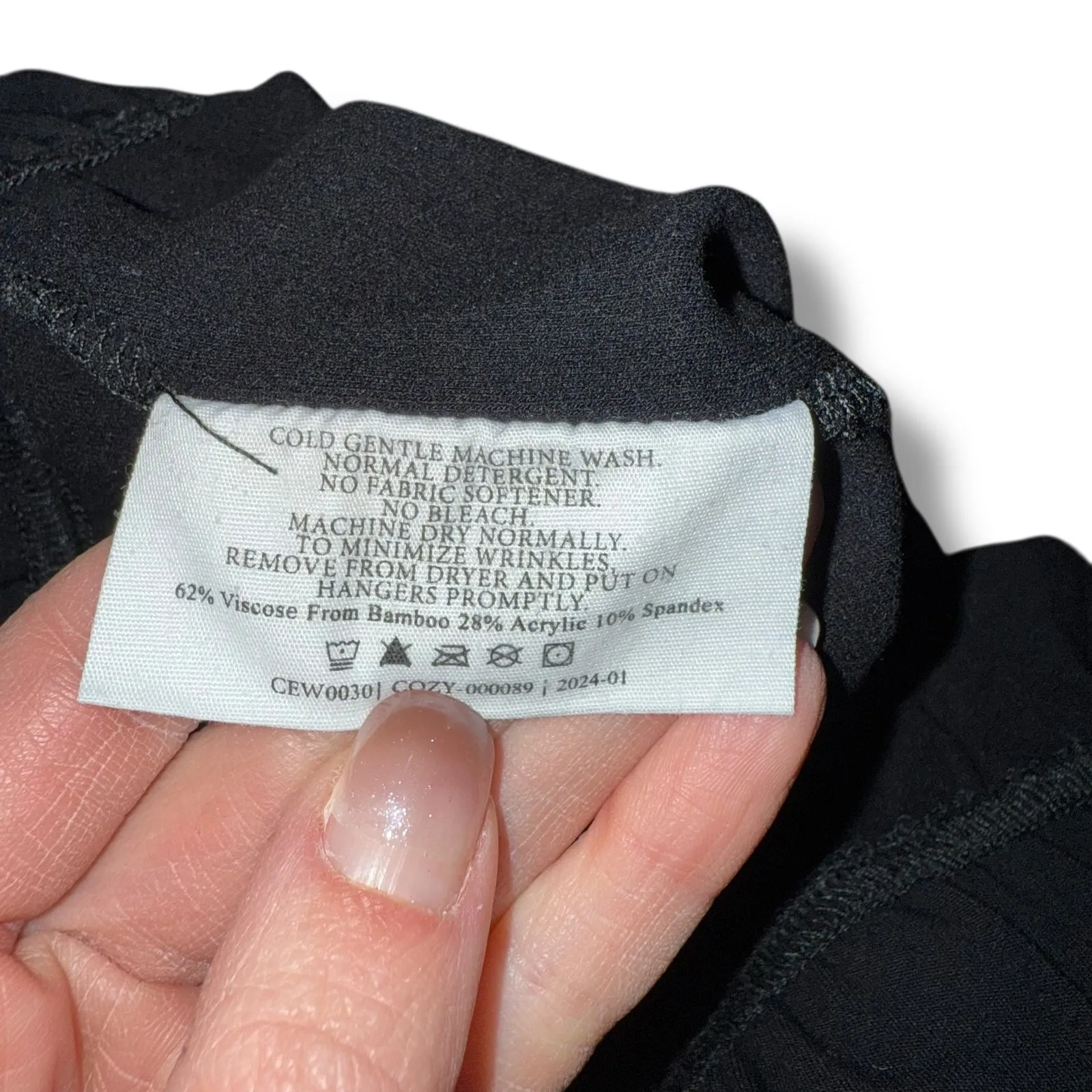 Cozy Earth Black Wide Leg Lounge Pants Bamboo Blend Elastic Waist Women's S - Image 4