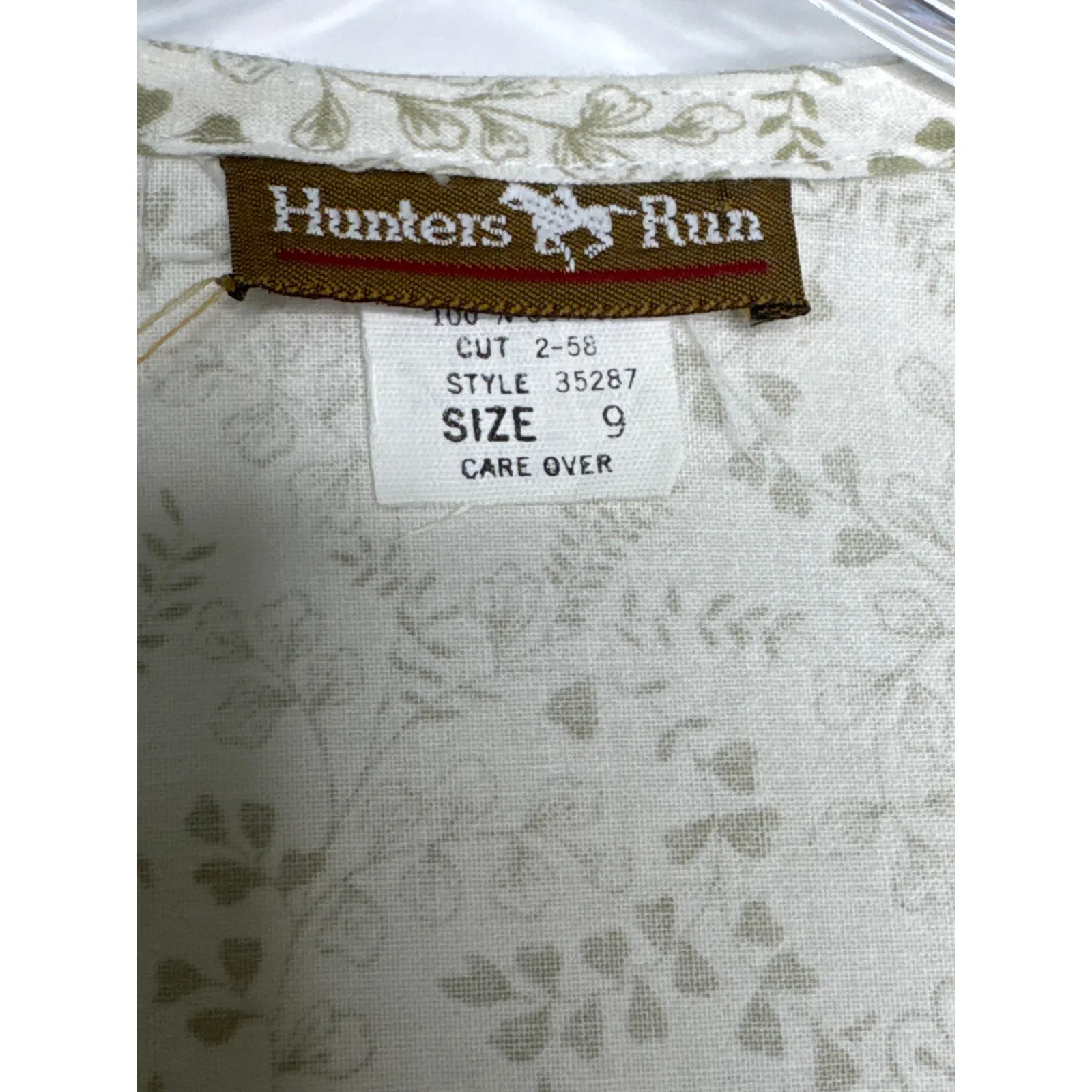 Vintage Hunters Run Prairie Blouse Lace Collar Puff Sleeves cinch back USA Small - Image 11