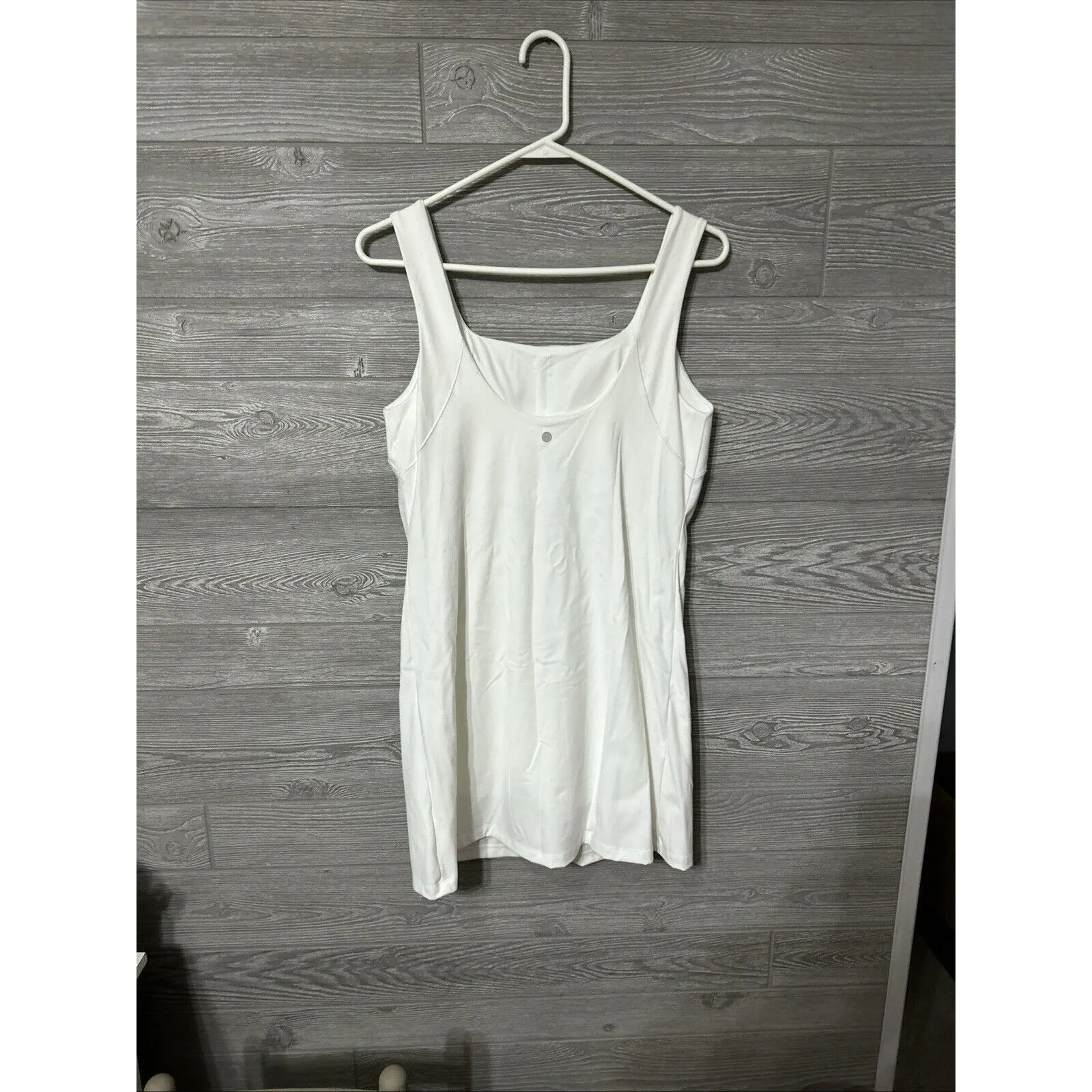 Calia Bodysuit Dress‎ Mini Shift White Sz XL Inspire Scoop Back Built In Pockets - Image 5