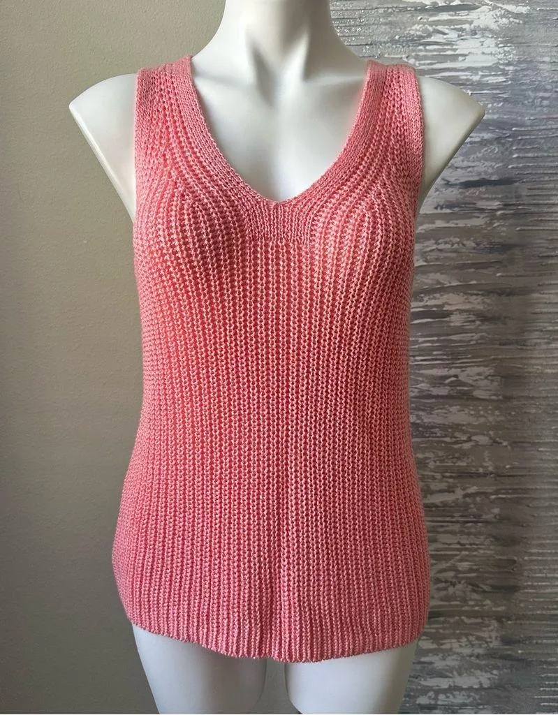 LOFT Women's Pink Knit Tank Top Size S - Image 10