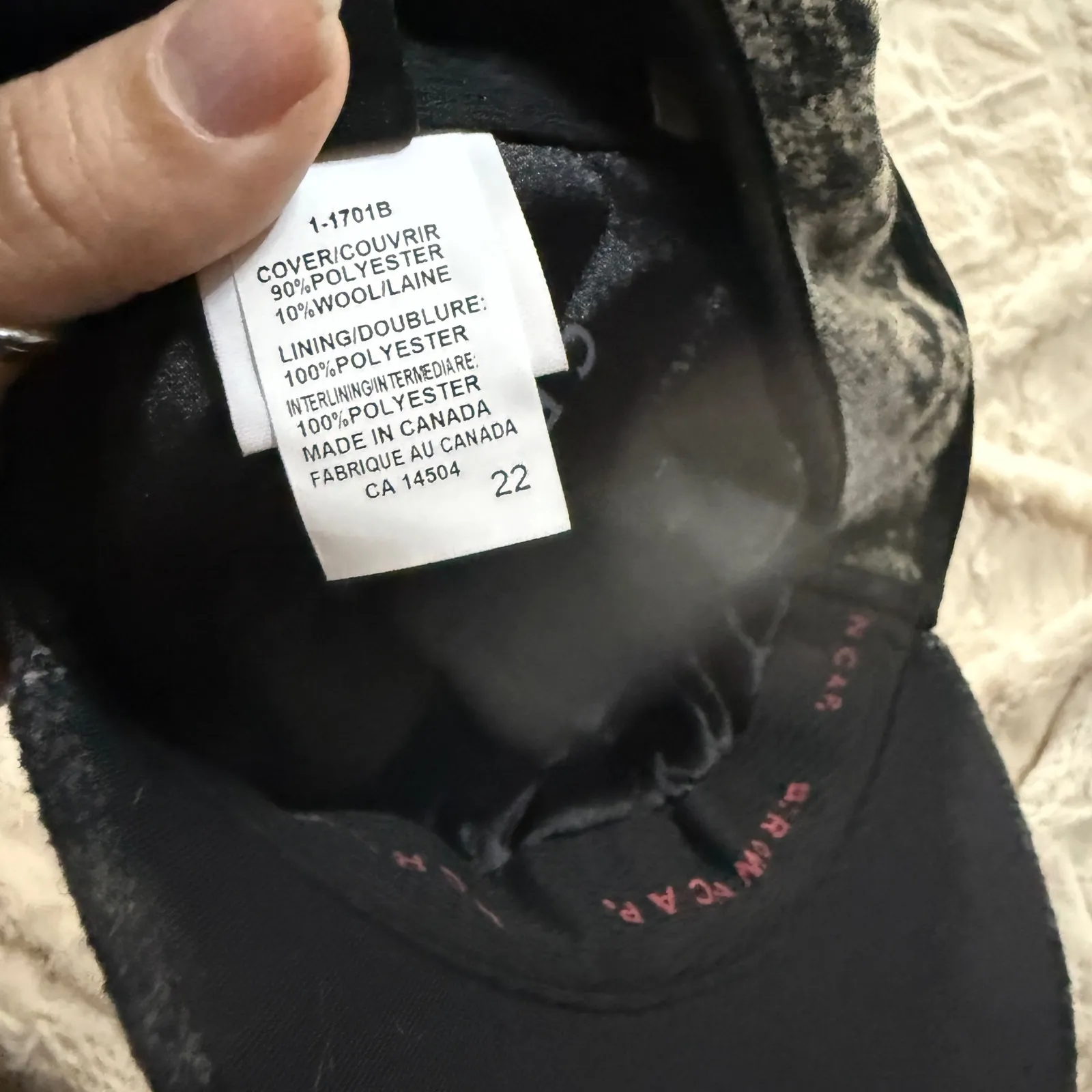 Crown Cap NWT Womens‎ Charcoal Patterned Wool Blend Trapper Hat Size 7 1/2 Gray - Image 7