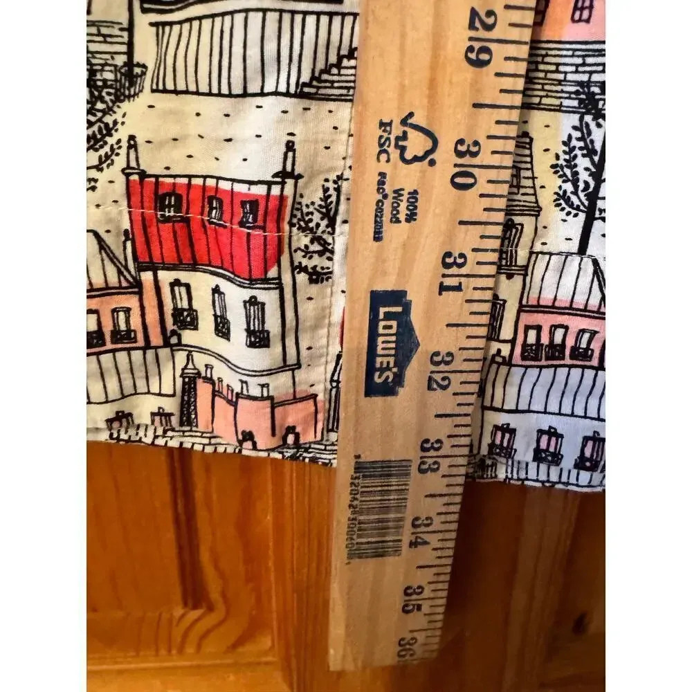 Emily and Fin Historic Paris Print 100% Cotton Shift Pockets SX Vintage Style Size XS - Image 7