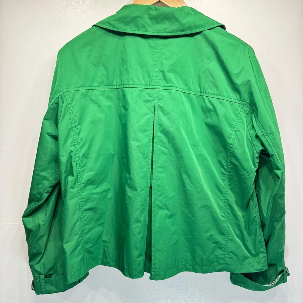 Chico’s Emerald Green Lined Long Sleeve Snap front Windbreaker Jacket w Pockets - Image 3