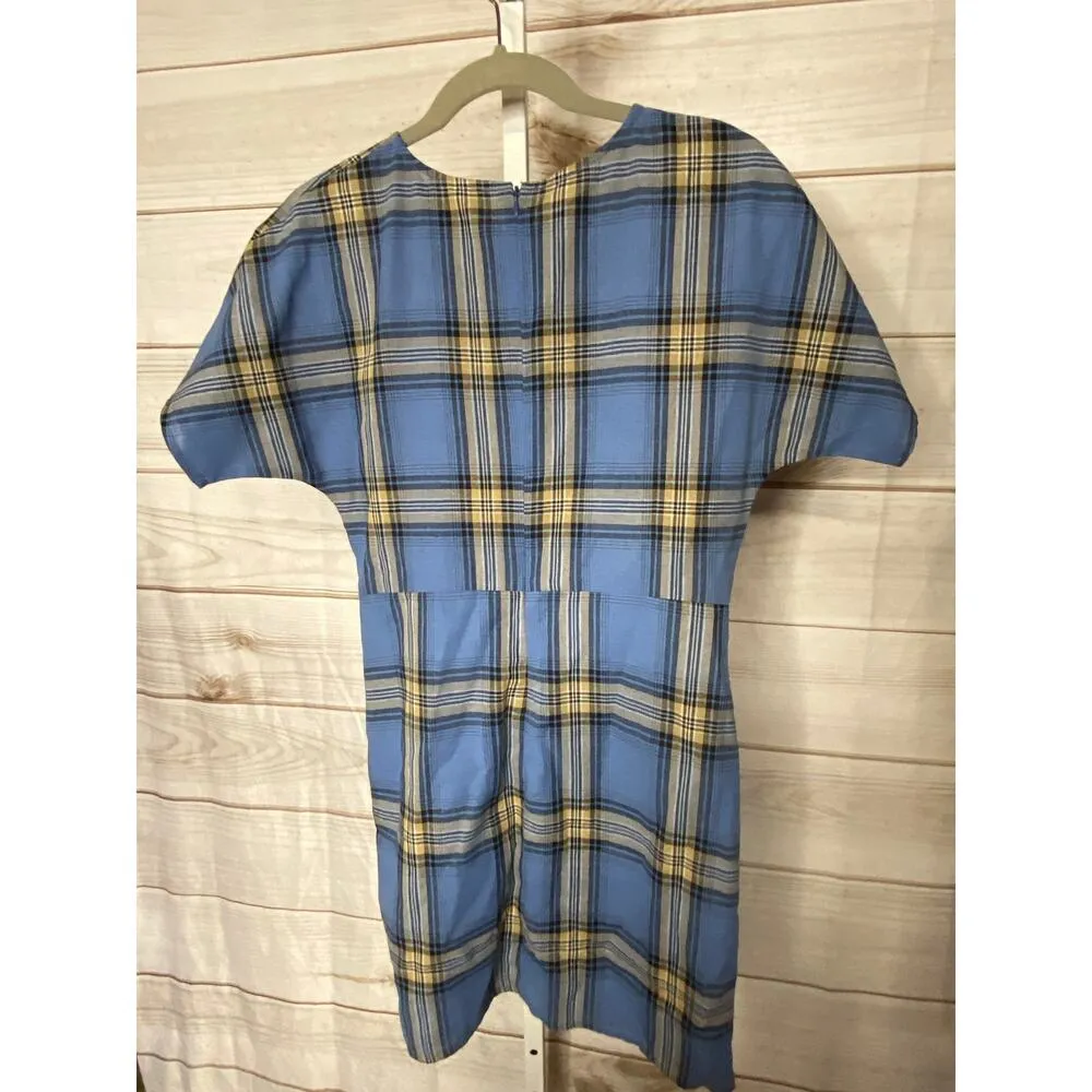 New After Market Women's Small Blue Cotton Faux Wrap Short Sleeve Mini Dress - Image 3