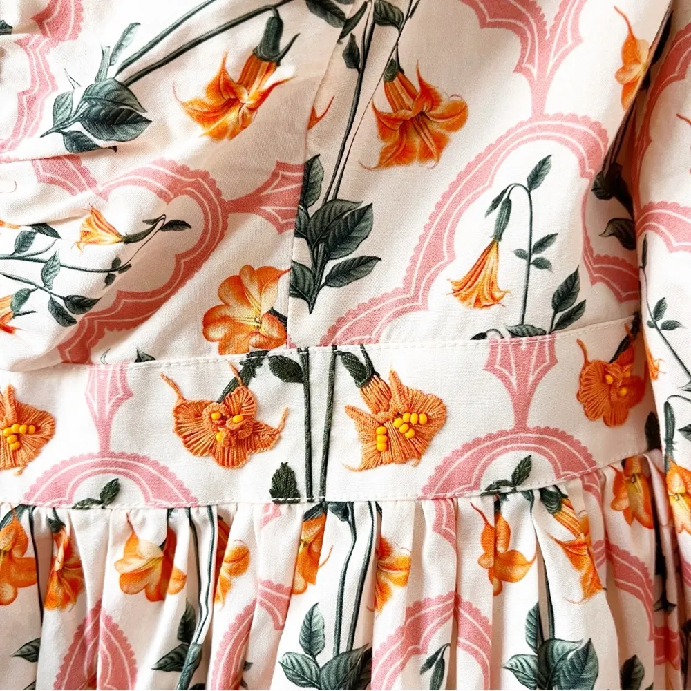 Agua by Agua Bendita Guanabana Sabanero Atardecer Mini Dress Orange Size L - Image 4