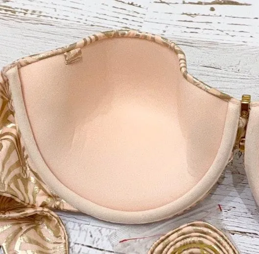 Victoria's Secret VS Bombshell Blush Gold Foil Bikini Swimsuits  - Image 11