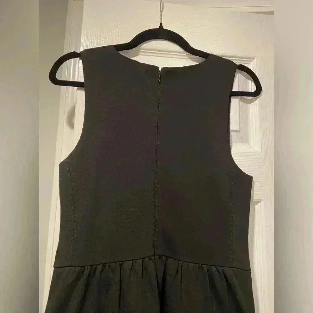 Madewell Stretchy Black Ribbed Mini Tank Dress Zip Back Bodycon Scuba Size Small - Image 7