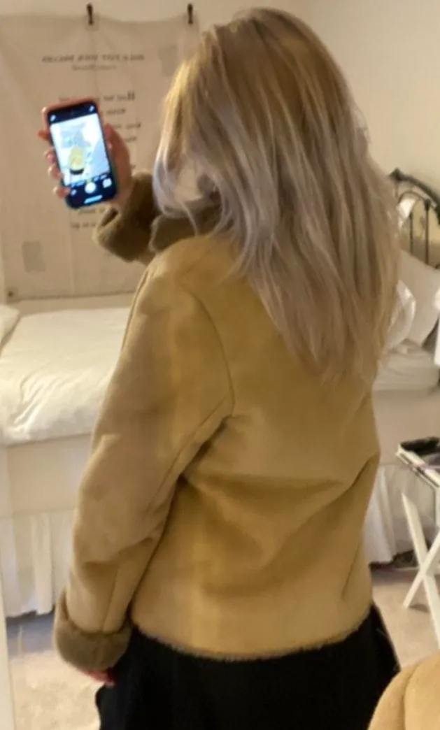 Coaco Faux Fur Coat Brown - Image 4