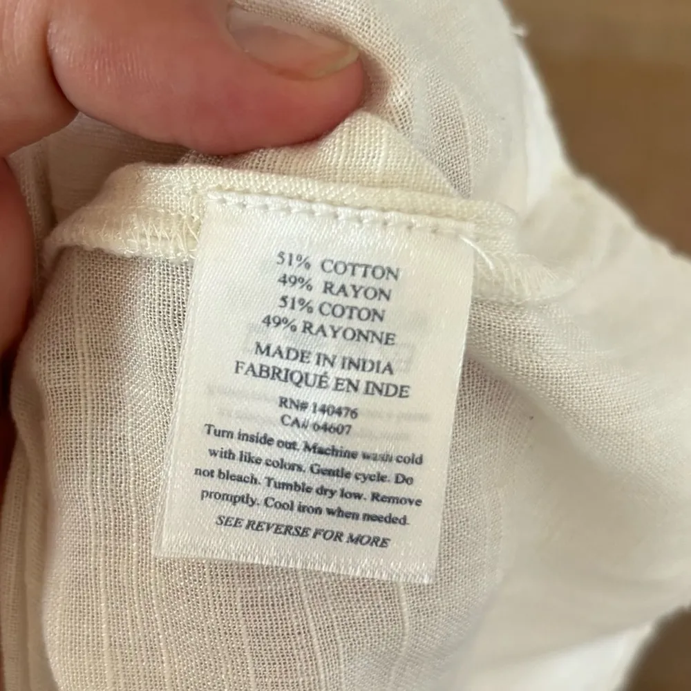 faherty arles gauze cotton embroidered long sleeve Brown Size XL - Image 7