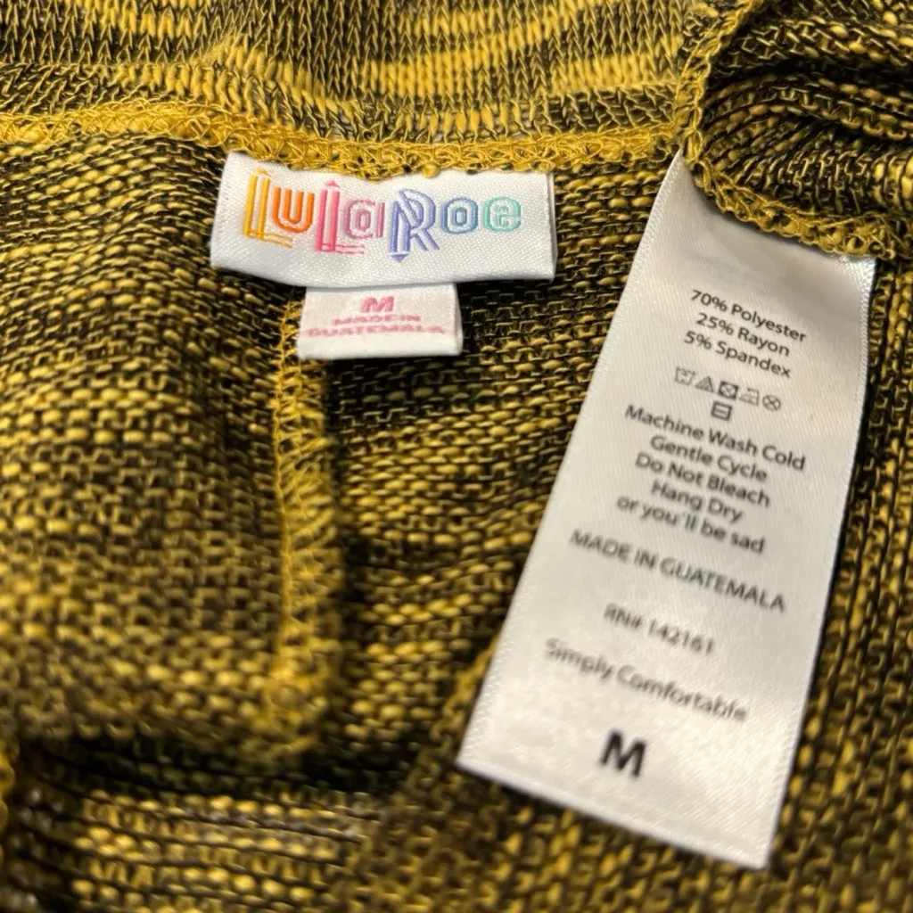 LuLaRoe Yellow Speckled Cardigan | Size Medium | Open Front Stretch Knit - Image 5