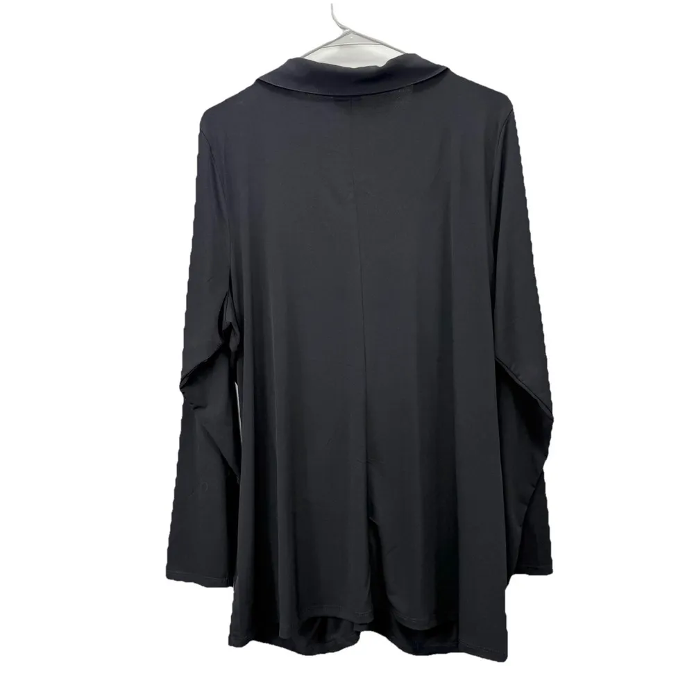 Torrid ‎ Black Studio Knit Shirred Front Button-Front Shirt Size 3X - Image 7