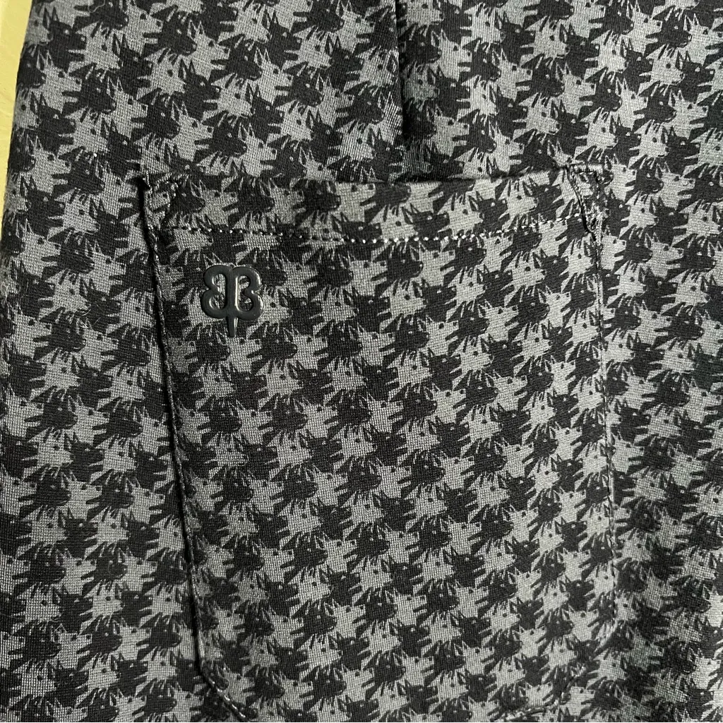 Betabrand Navy Blue Houndstooth Dog Print Pull On Pants - Image 10