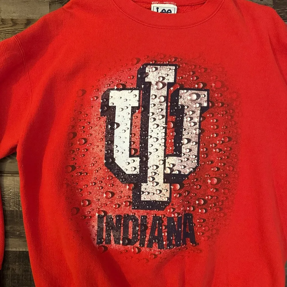 Vintage Red IU Indiana University Crewneck Sweater - Image 2