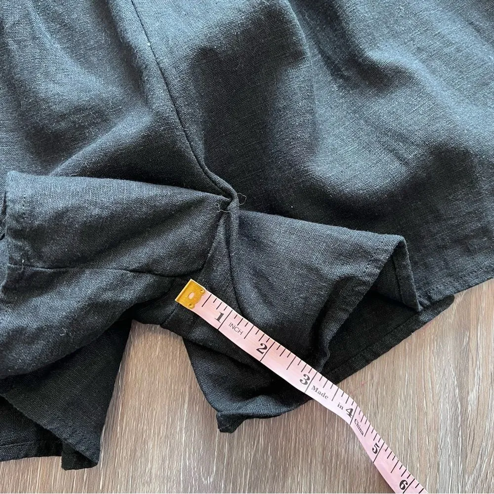 Abercrombie & Fitch black linen corset romper‎ women’s size XS - Image 4