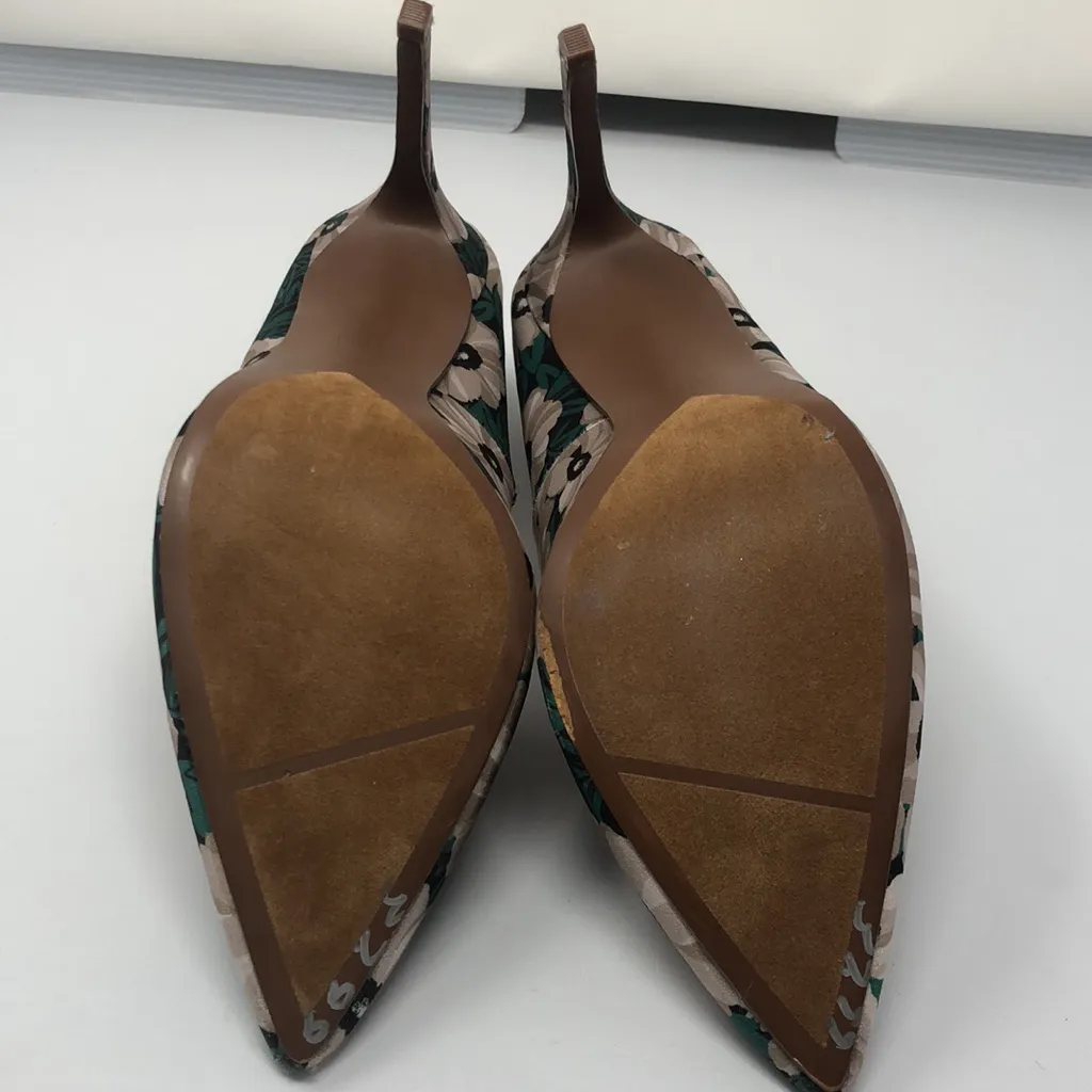 Who What Wear Green Ally Tropical Fabric Pointed Pumps Womens Heels Sz 6 1/2 - Image 5
