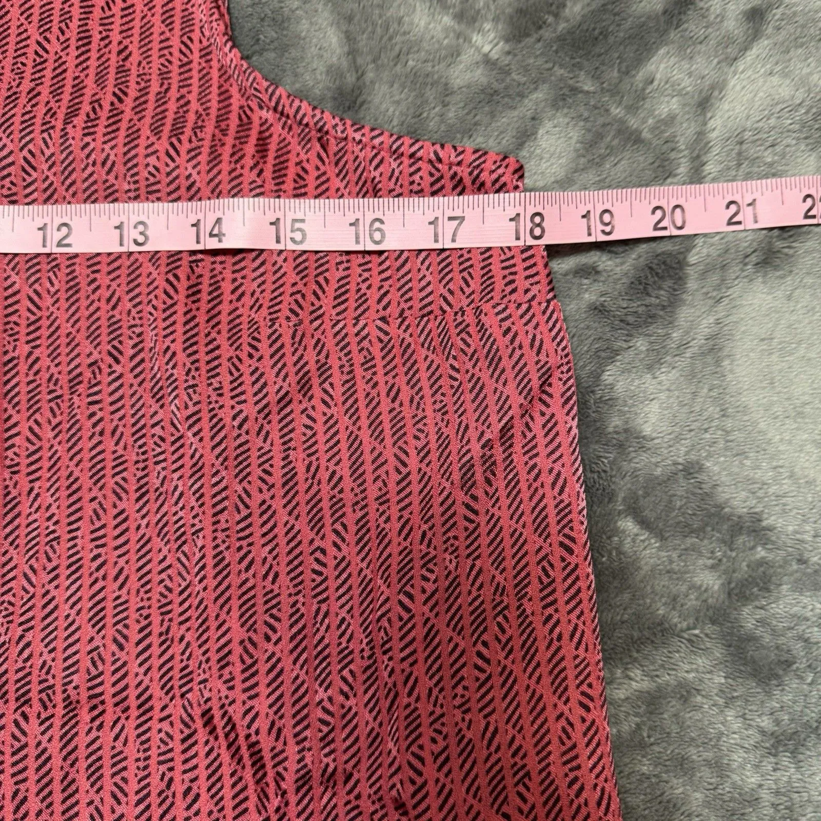 Anthropologie Maeve High Neck Tank Size M Pink Geometric Satin Tie Bow - Image 9