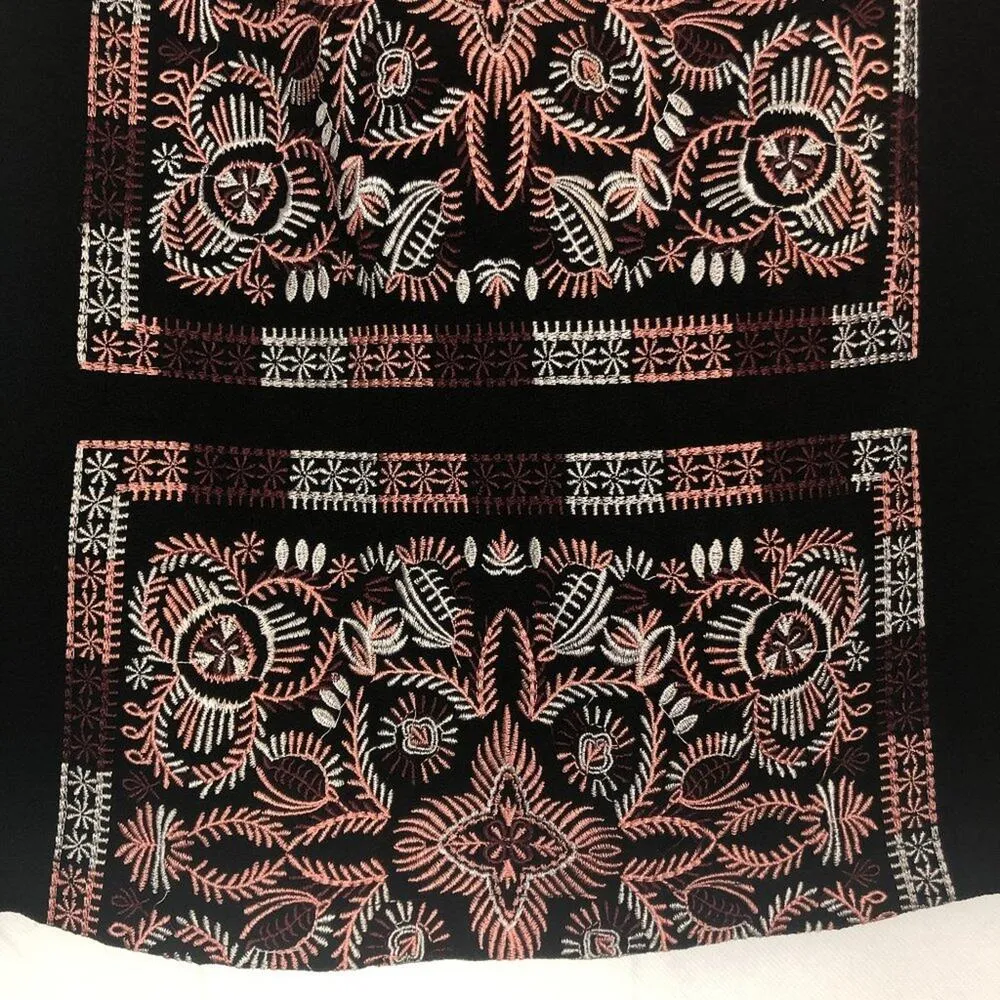 Alya Womens Skirt Medium High Waist Embroidered Dark Boho Dark Fairy Art Stretch - Image 5