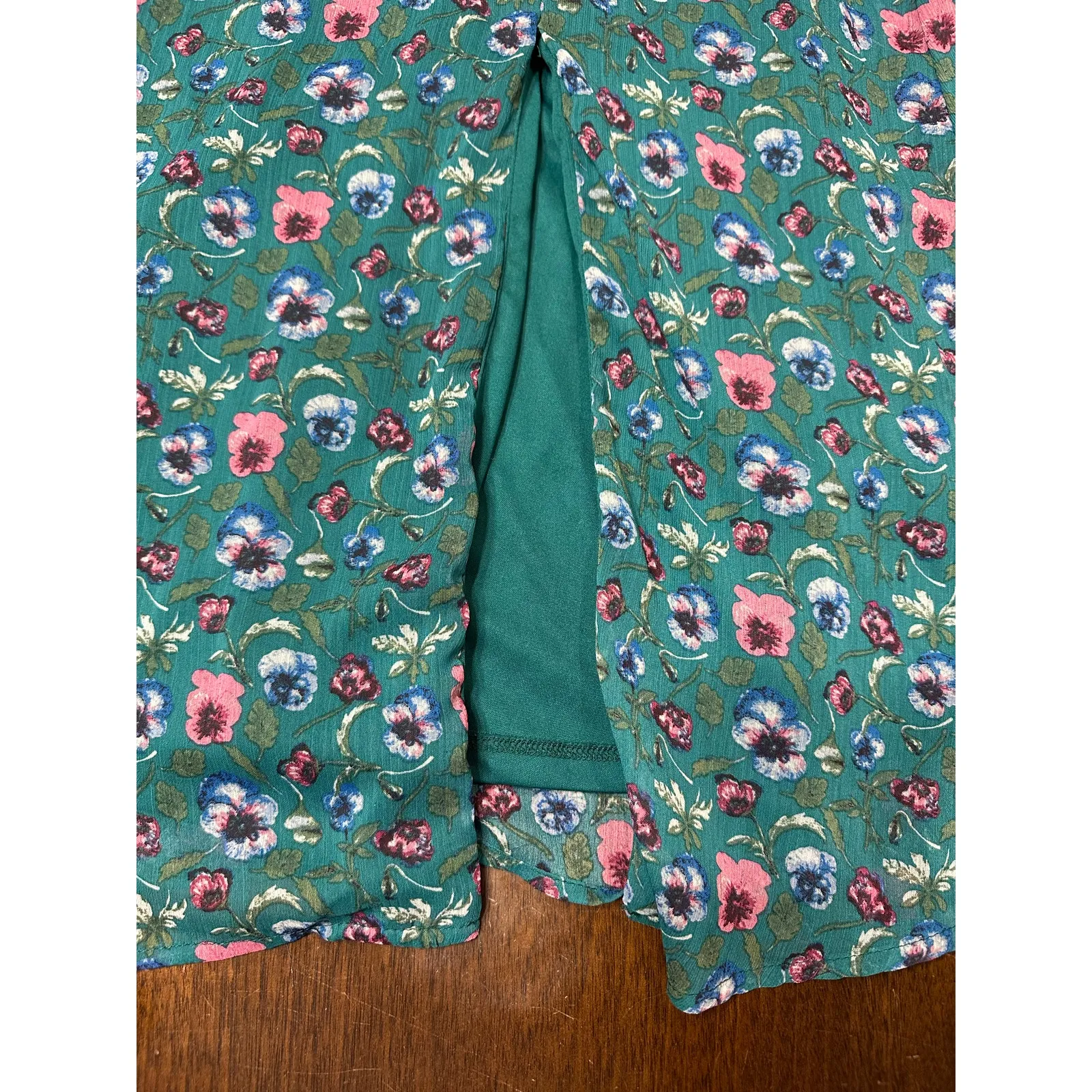 CottageCore Peasant Prairie Western Cowgirl Festival Dress Women Medium Slit - Image 7