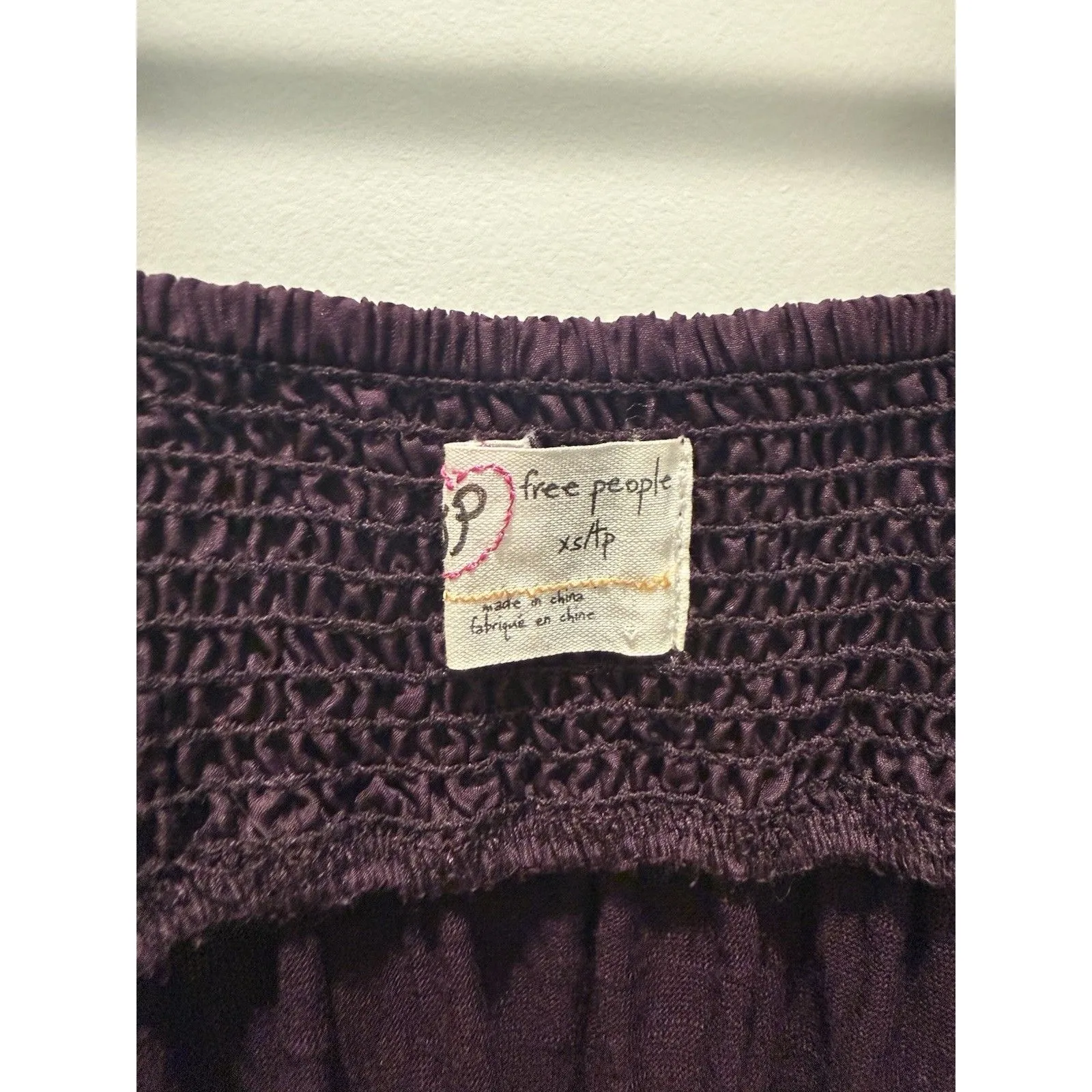 Women’s Free People Sleeveless Embroidered Purple Plum Mini Dress Bohemian XS - Image 3