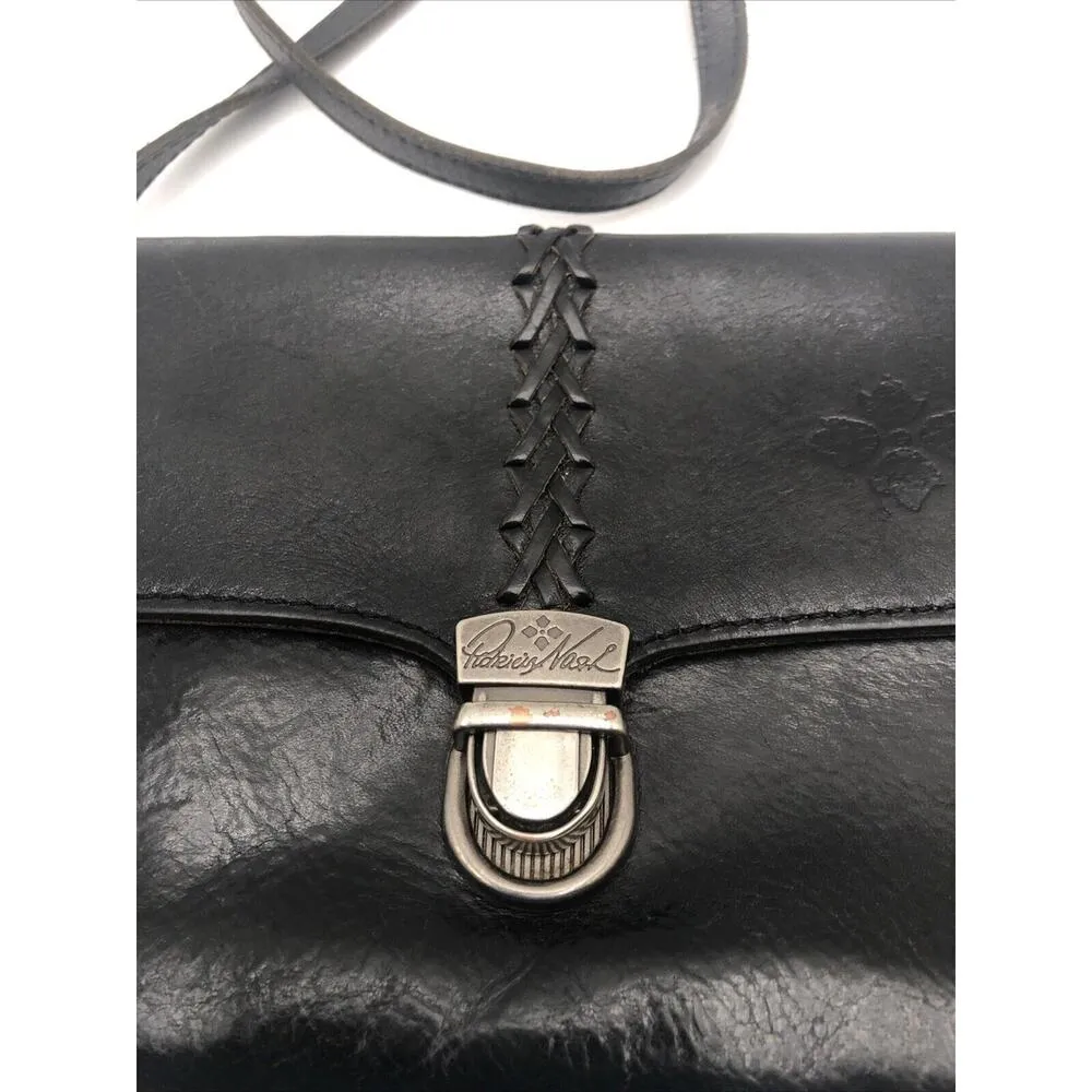 Patricia Nash Bianco Crossbody Organizer Black Leather Purse Handbag - Image 5