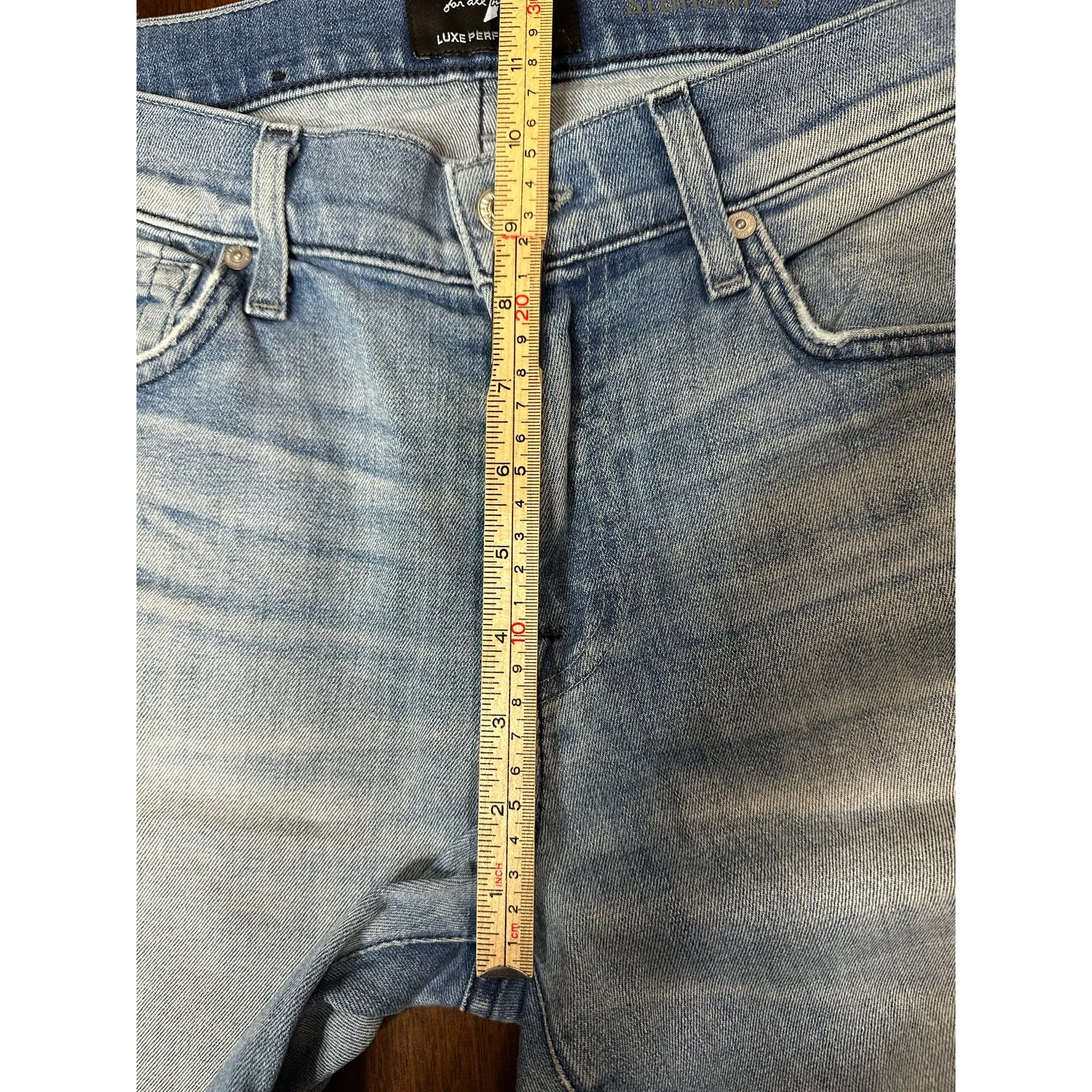 7 for all Mankind Jeans Women 30 Light Wash Comfy Academia Preppy Western Y2K - Image 8