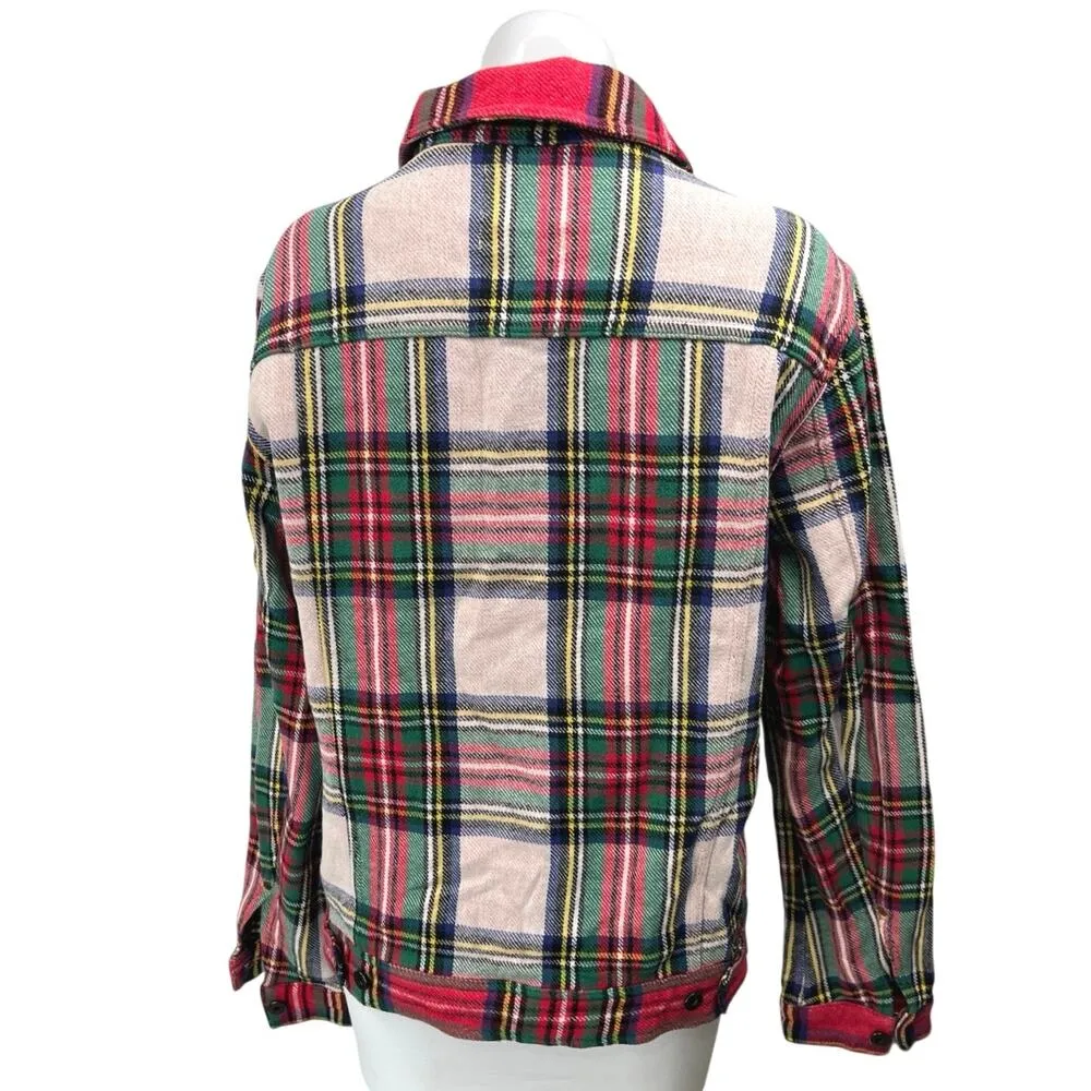 Scotch & Soda Multicolor Plaid Checkered Flannel Long Sleeve Coat Jacket Shirt M - Image 2