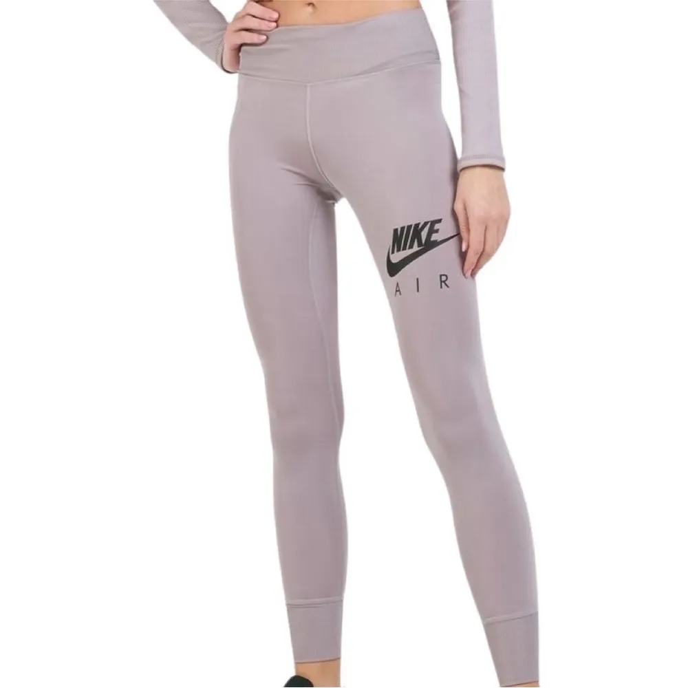 Nike Air Graphic Fast 7/8 Dri Fit Logo Leggings Ribbed Hem & Pockets Size Large - Image 9