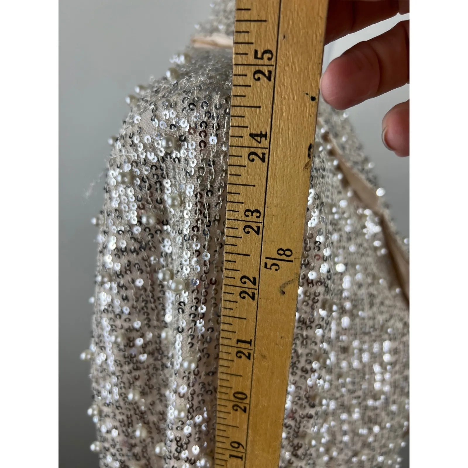 MABLE Sparkly Embellished Pearl Sequin Double Breasted Blazer Jacket Size M White Size M - Image 7