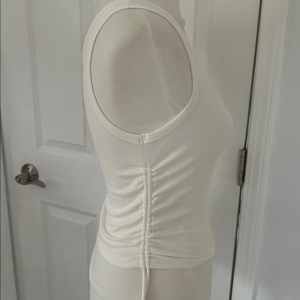 Princess Polly White Ribbed Tank Top - Image 4
