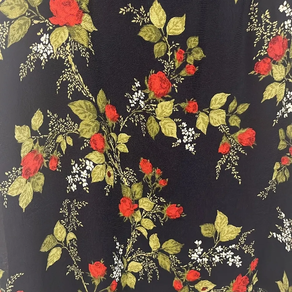 REFORMATION Christine Navy and Red Floral Mini Dress, Size 6P (Petite) - Image 7