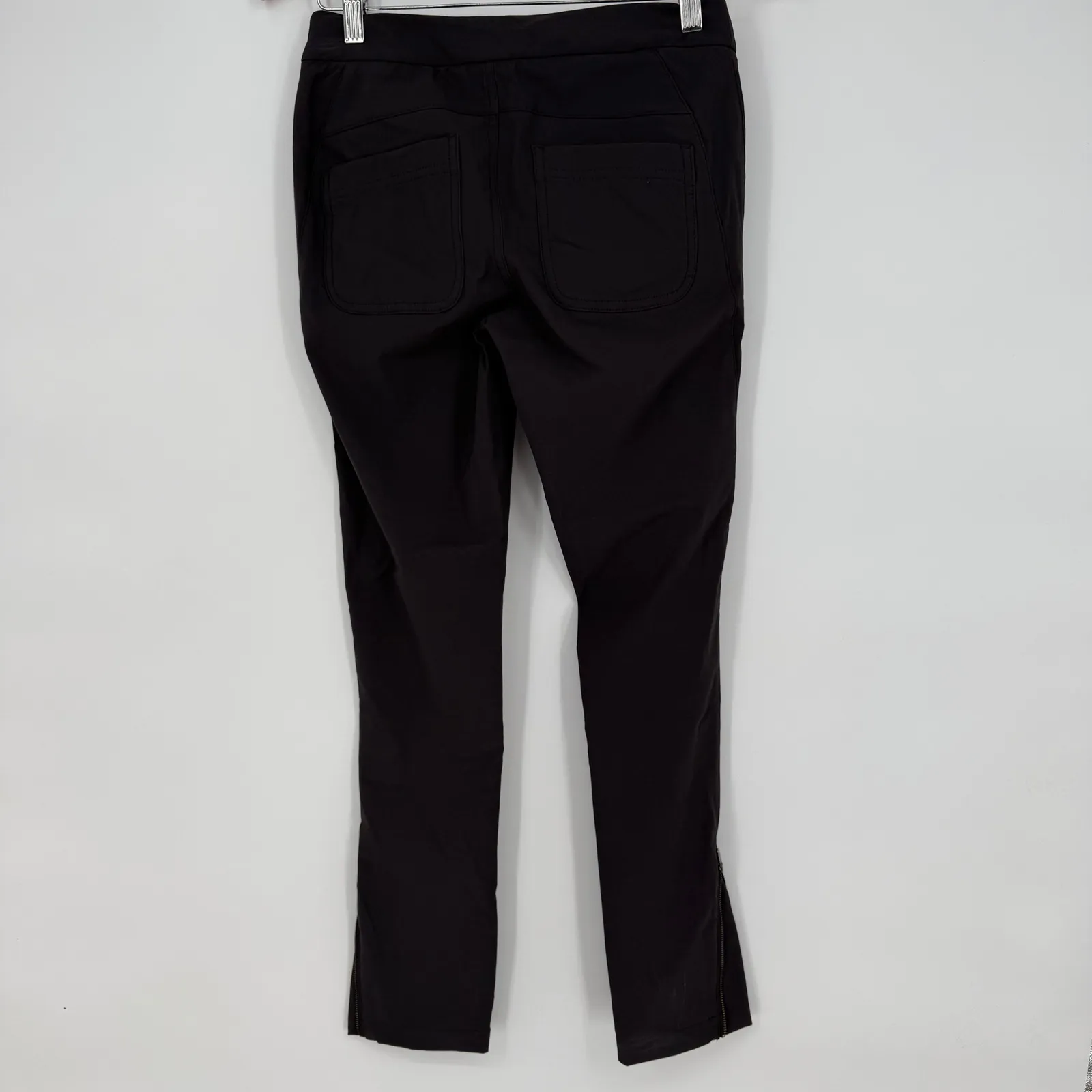 Athleta Black Ponte Slim Leg Commuter Pant Zippers Pockets‎ Size 0 - Image 7