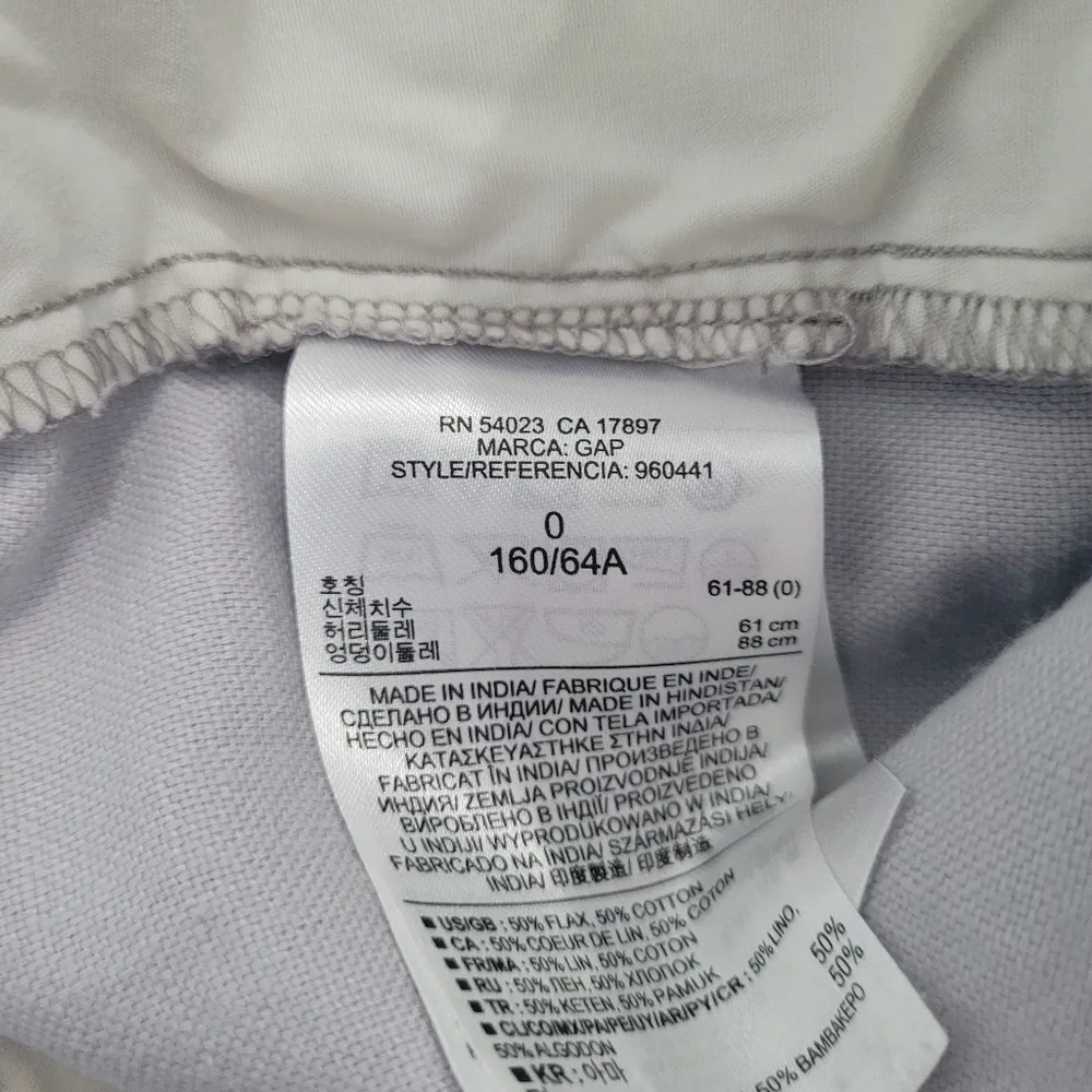 Gap Boyfriend Roll-Up Khaki Linen Cotton Blend Shorts Women's Size 0 - Image 8