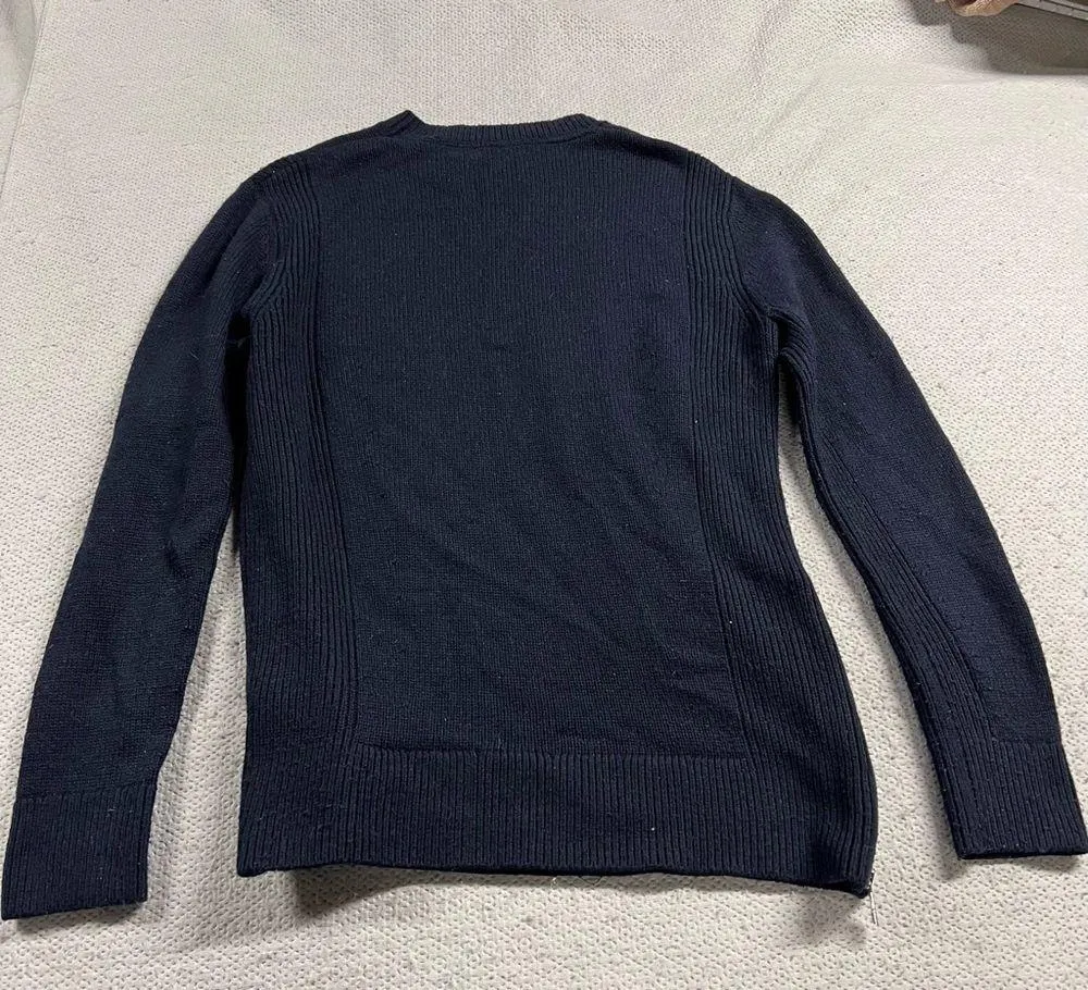 REISS Navy Blue wool & Alpaca Blend Crewneck Sweater Size Small EUC - Image 4