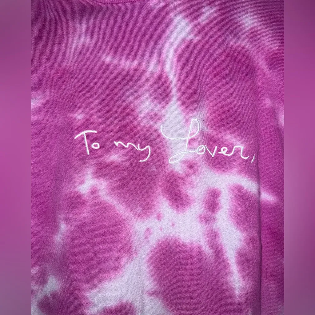 Taylor Swift To My Lover Pink Tie Dye Hoodie Lover Era size XL - Image 4