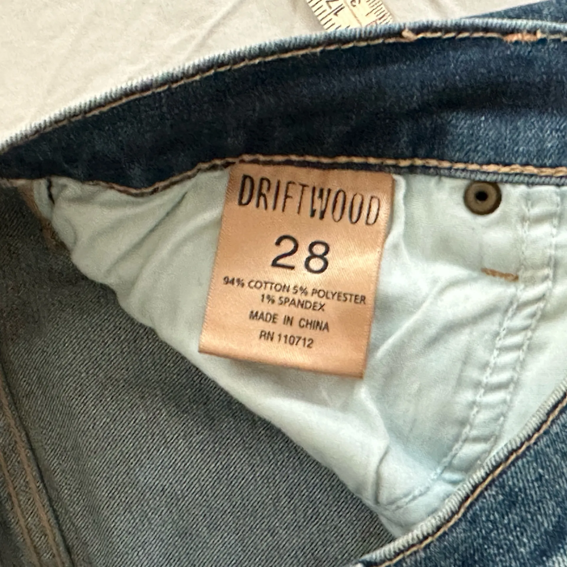 Driftwood Audrey Classic Fit Embroidered Floral Jeans 28x29 Cuffed Hem low rise - Image 7