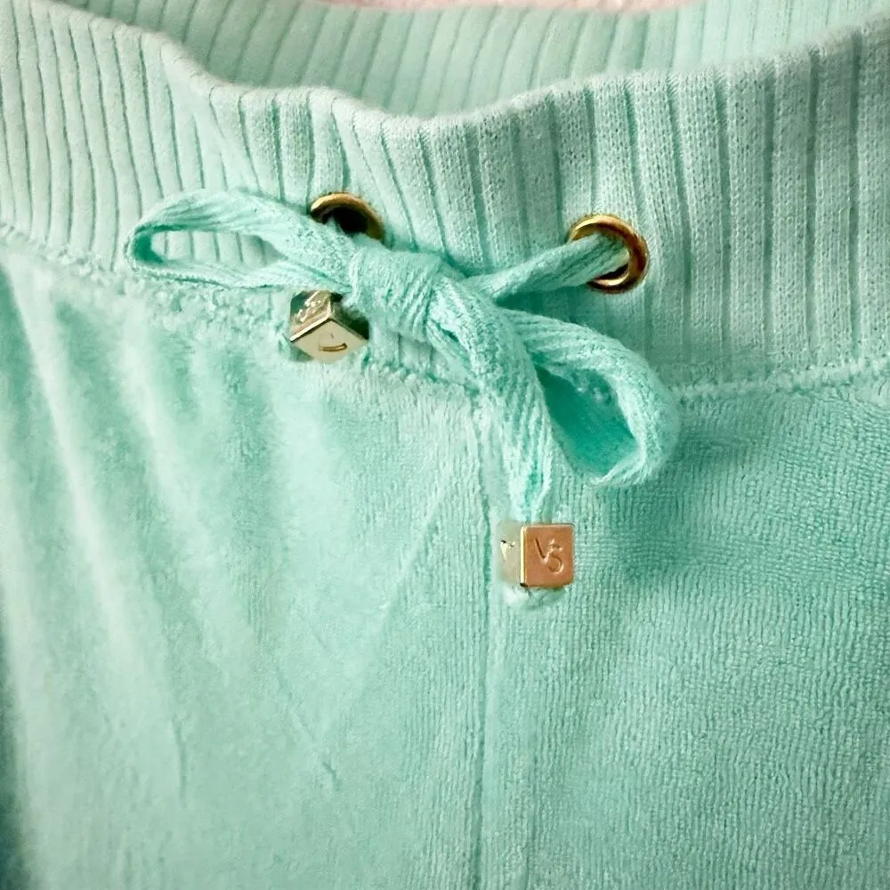 PLUSH & LUSH x VICTORIA'S SECRET | Turquoise Terry Y2K Pants Wide Leg | Large - Image 4