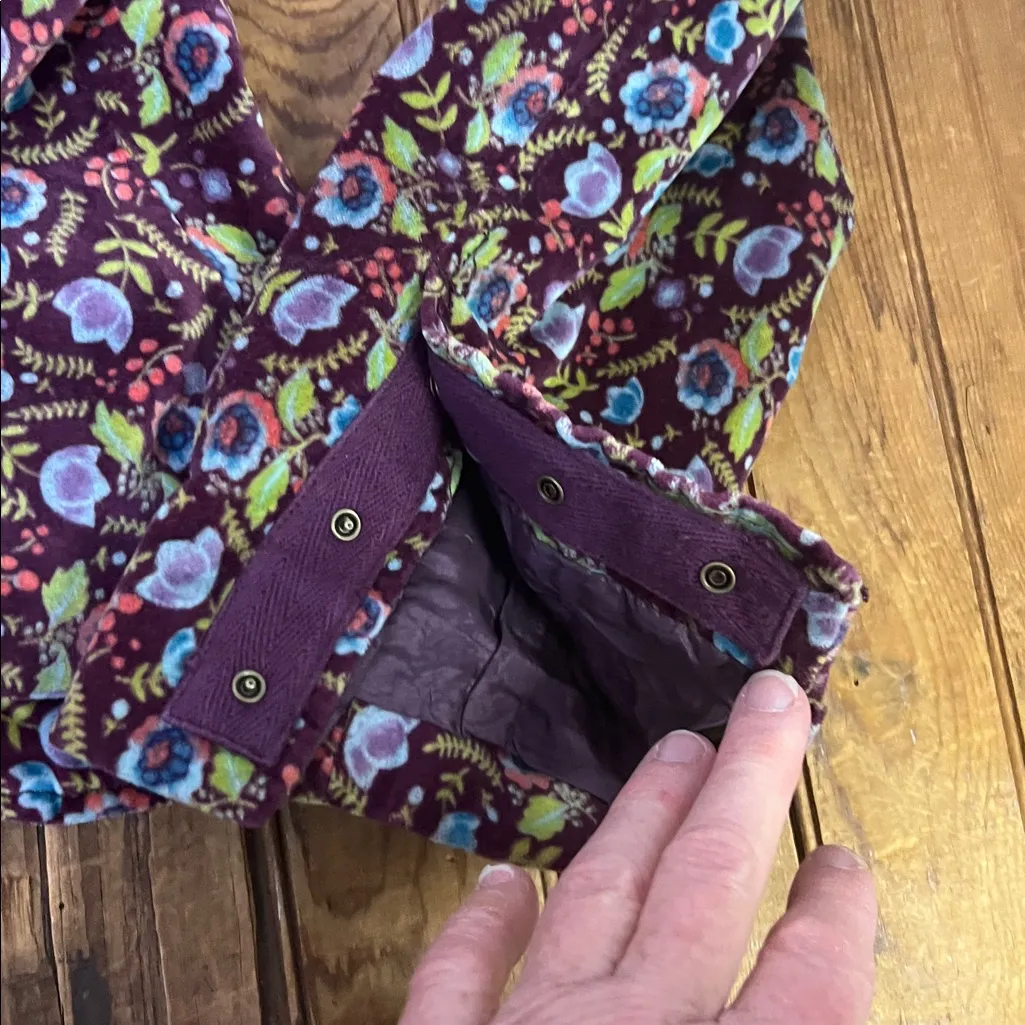 Free People Y2K style short velvet puff sleeve Floral Blazer ribbon tie rescue - Image 6