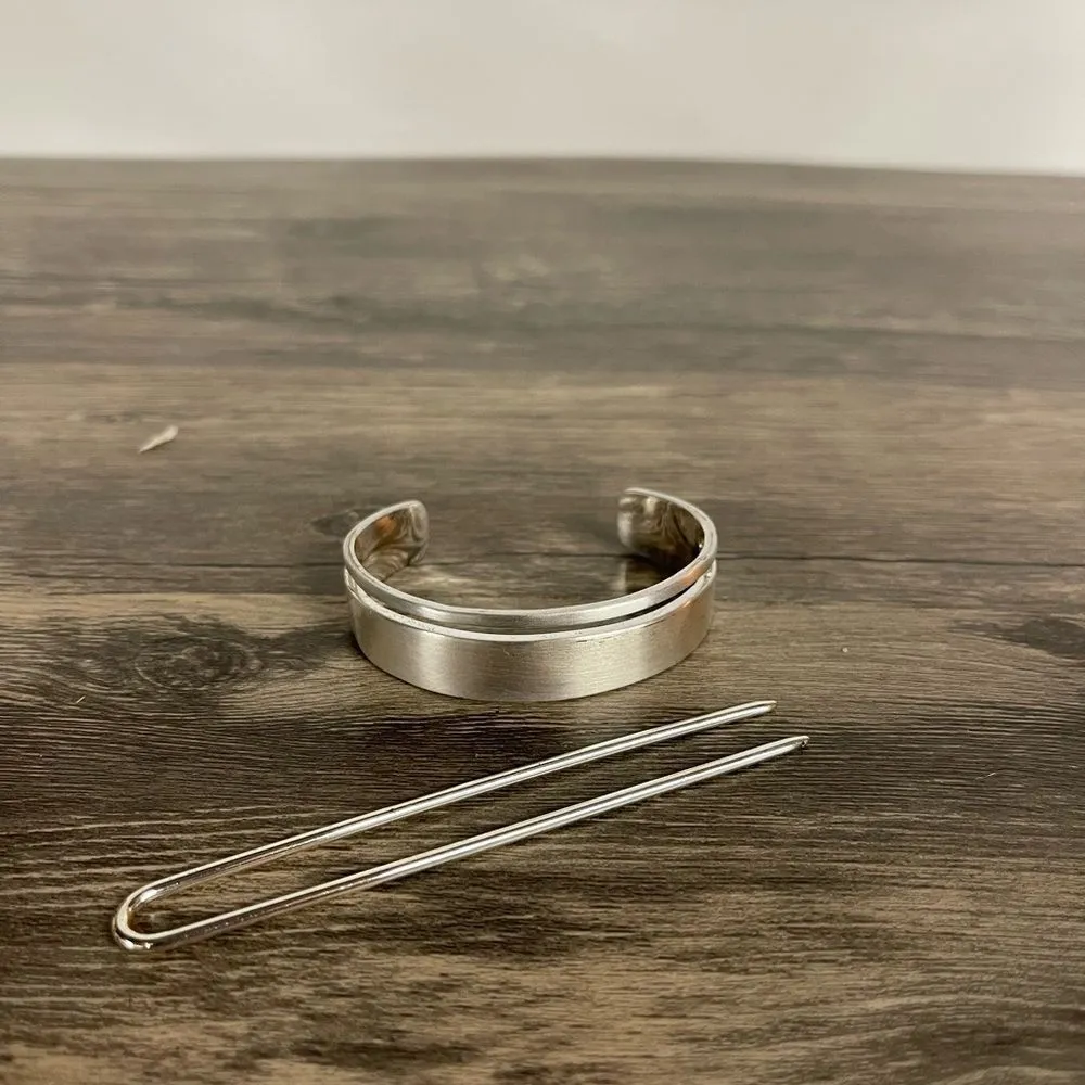 Bun Cuff,Hair Jewelry Bun Cage Minimalist Round Hair Clip Hair Pin Holder​ Silver - Image 2