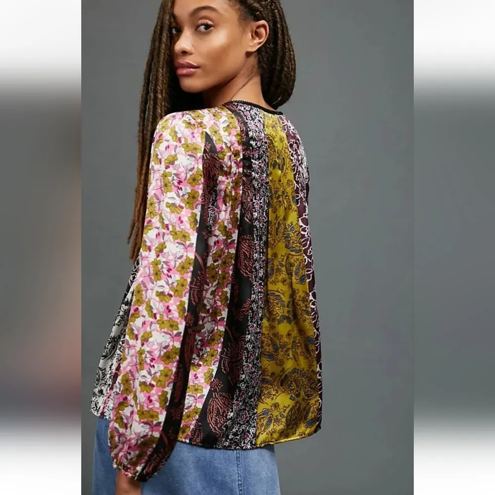 NWT Anthropologie Corinne bohemian boho Peasant Blouse SIZE XSP - Image 2