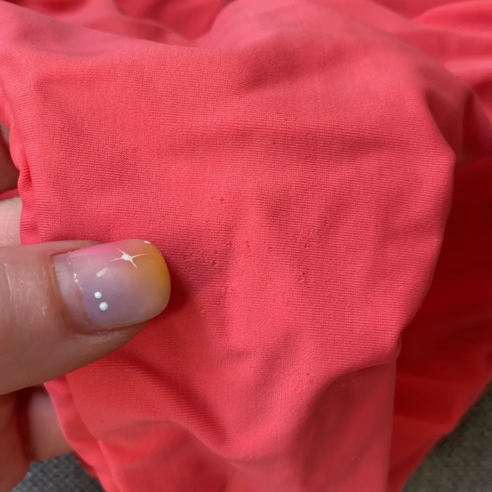 Tori Praver Swim Orange Coral Bikini Bottoms Large Smocked Sides Midrise - Image 6