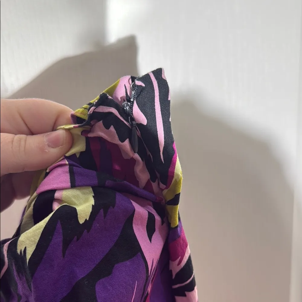 Tropical Print Women's Skirt Purple Size 10 - Image 4