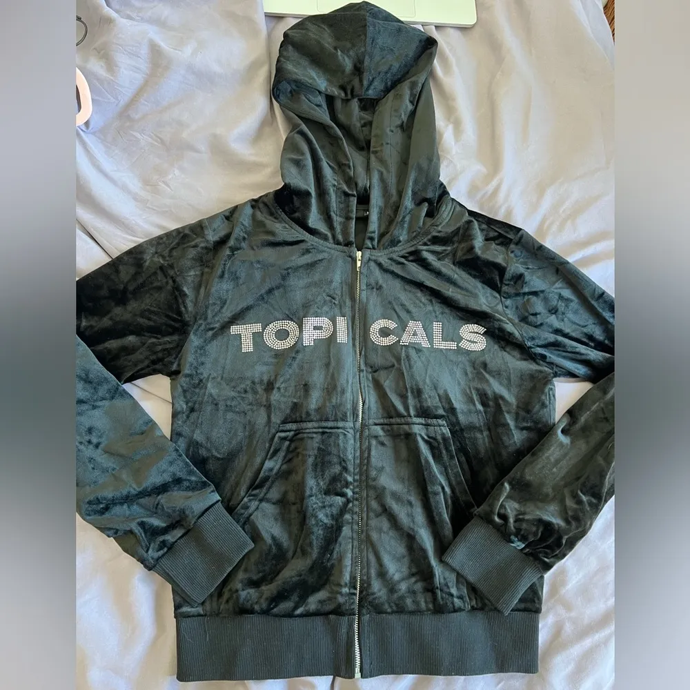 Topicals velour tracksuit hooded jacket Black - Image 6